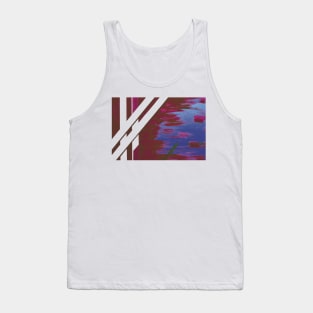 Bamboo grove in Magenta and Flouresent Blue Tank Top